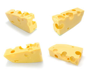 Cheese Set Isolated on White Background