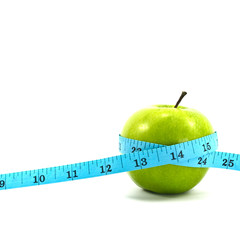 green apple with tape