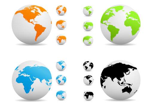 Colored globe collection # Vector