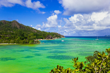 Tropical island Curieuse at Seychelles