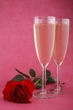 champagne et rose