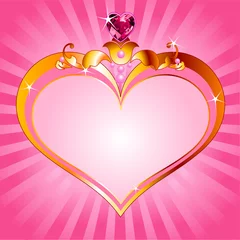 Gordijnen Love Princess pink frame © Anna Velichkovsky