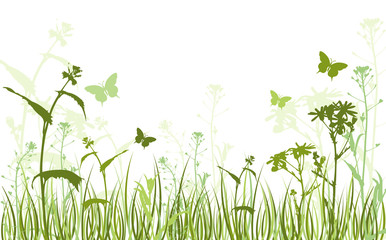 green floral background