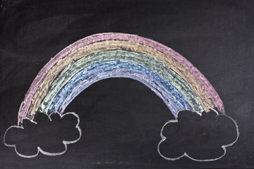 rainbow draw in chalk