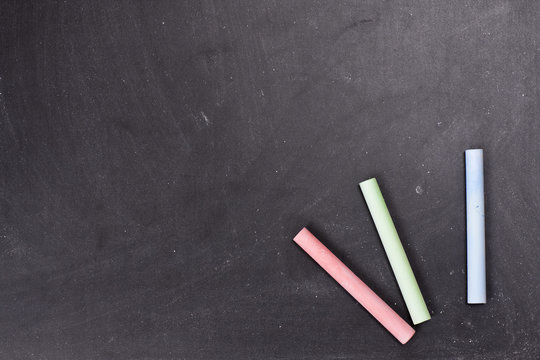 chalks and blackboard