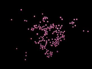 Pearly pink, tiny bath beads on black