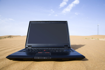 Laptop on the desert