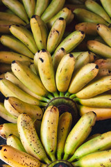 Bananas stacked in a market