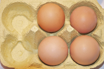Eierpackung mit 4 braunen Eiern