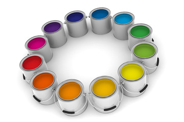 Paint Cans Color Wheel