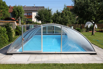 Swimming pool - private recreation in backyard © Tupungato