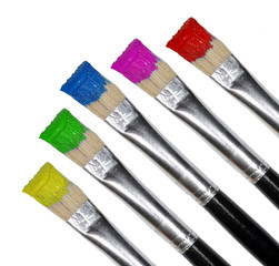Fototapeta premium Paint brushes on white