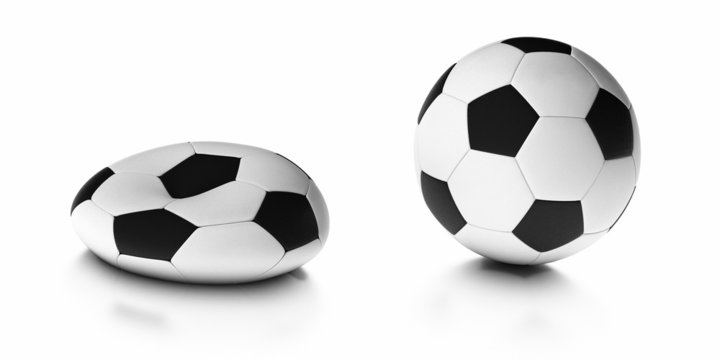 Ballon de foot, balle de football fond blanc. Soccer Stock, support ballon  foot