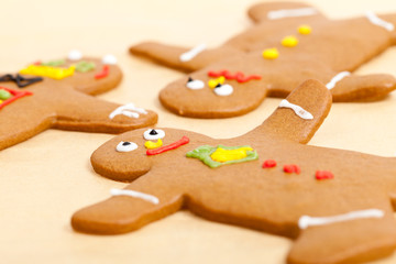 Gingerbread Men on Parchment Paper