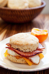 Ham, egg, and cheese biscuit