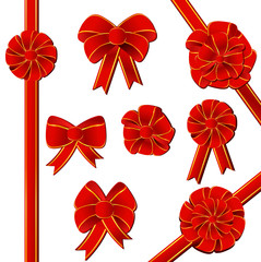 red gift bow set
