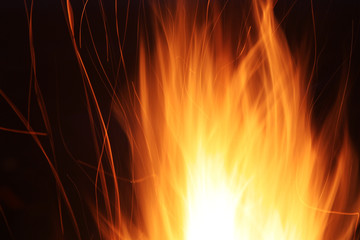 Fototapeta premium Burning flame or fire isolated on black background