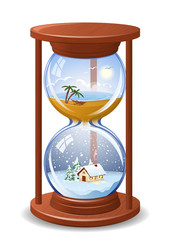 From summer to winter sandglass