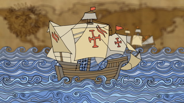 Stare żaglowce na morzu