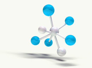 imagen 3d de estructura molecular aislada en blanco