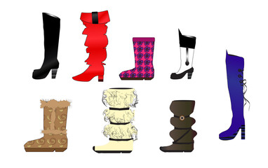 illustration of fashion boots