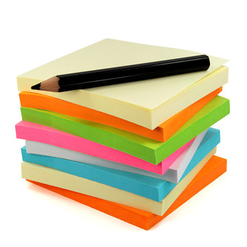 Bunte Bl&ouml;cke mit Stift