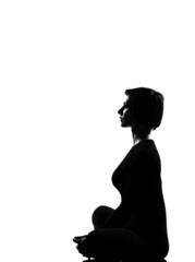 woman sit lotus  posture yoga