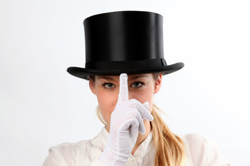 Adrette Lady mit Zylinder