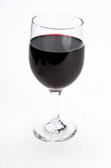 Single glass of red wine on isolating background