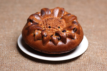 home made organic cake with fruit
