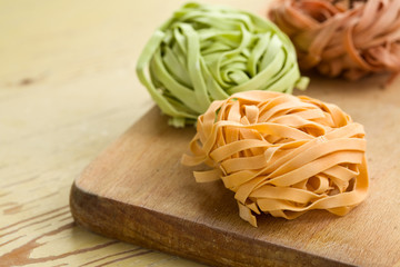 colorful pasta tagliatelle