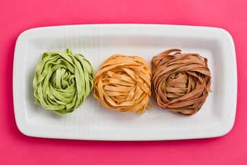 colorful pasta tagliatelle