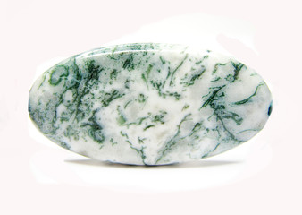 round green and white geological amazonit mineral bead