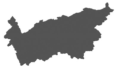 Obraz premium Karte des Kanton Wallis - freigestellt