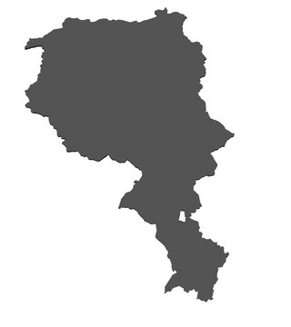 Karte des Kanton Tessin - freigestellt