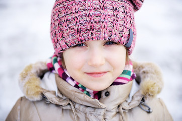 Winter portrait of beauty little girl