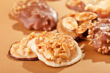chocolate sweets with almond