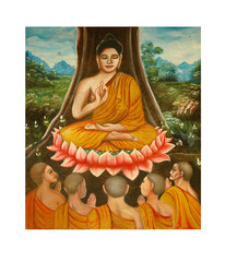 buddha painting on church wall