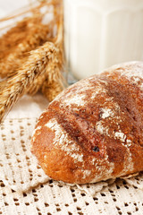 fresh bread on the table