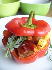 Peppers with meat and vegetables