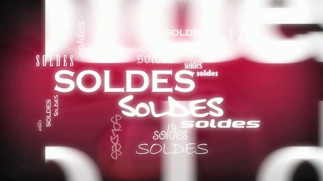 Soldes texte animation nuage de tags
