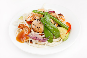 chicken with vegetables and noodles
