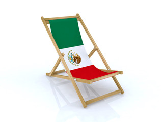 wood beach chair with mexico flag