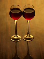 Glasses on wood