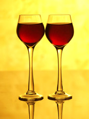 Red wine glasses
