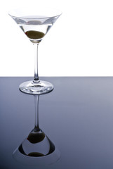 Classic Martini Cocktail and Its Reflection