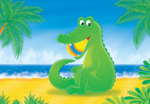 Crocodile on a beach