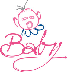 Baby_schreit_lacht_Schriftzug