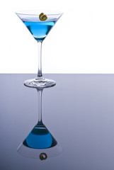 Blue Martini with a Twist of Lemon Zest