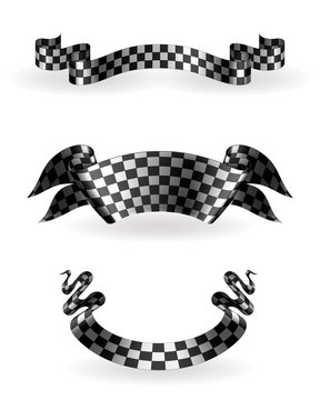 Checkered ribbons set